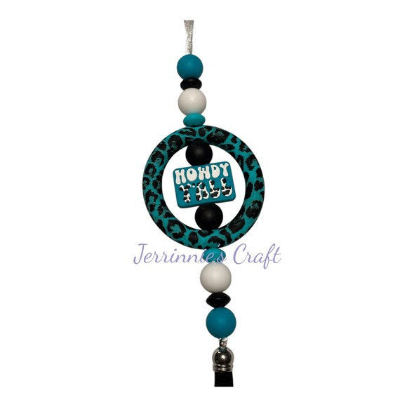 Other - Beaded Silicone Car Charms Howdy Y'all